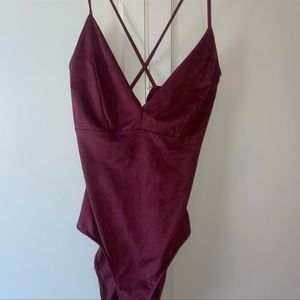 Suede CranberryBodysuit